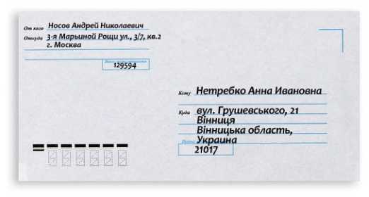 Как правильно написать адрес в письме украина